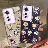 For OPPO Reno11 F 5G OPPOReno11F Reno11F Reno 11 F 11F TPU Softcase Lovely Cute Cartoon Emoji Snoopy Dog Phone Case Clear Smartphone Casing for Girls Cover