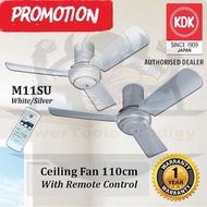 KDK M11SU CEILING FAN/ 110CM CEILING FAN/ COMES WITH REMOTE CONTROL/ WHITE AND SILVER AVAILABLE