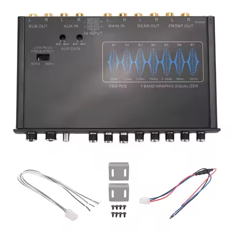 New--7 Band Car Equalizer Audio EQ Tuning Crossover Amplifier Parametric Car Preamplifier Audio Equa