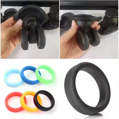 2Pcs Durable Thick Flat Rubber Ring Diameter 35 mm Silicone Luggage Wheel Ring Elastic Stretchable W