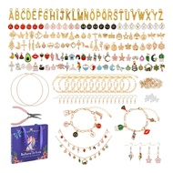 408pcs Gold Charm Bracelet Making Kit For Girls, Including