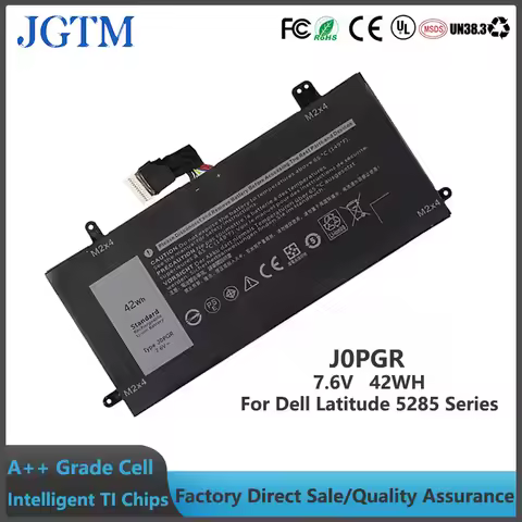 JGTM J0PGR 42Wh 7.6V Laptop Battery For Dell Latitude 12 5285 5290 2-in-1 T17G Tablet Series Noteboo