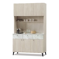 [特價]ASSARI-若娜白橡色4尺餐櫃全組(寬120x深40x高198公分)