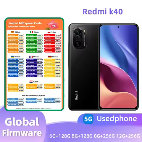 Redmi k40 5G Android 6.67 inch RAM 12GB ROM 256GB Qualcomm Snapdragon 870 used phone