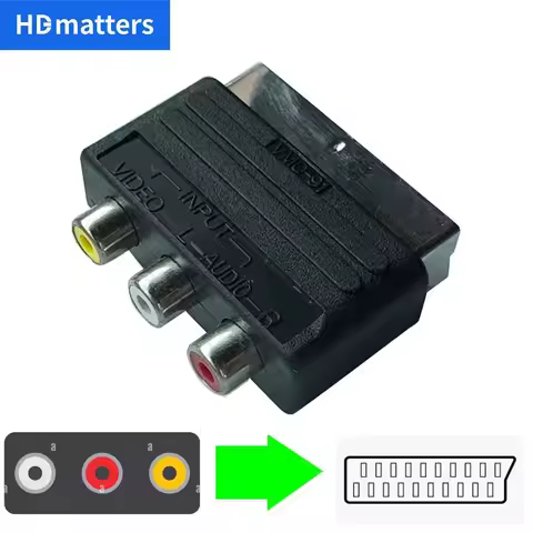 AV to Scart cable adapter Composite RCA AV to Scart converter coupler for DVD STB Wii PS2 AV in to S