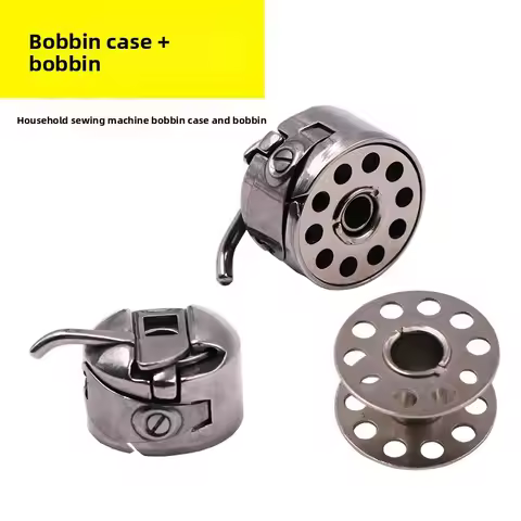2 Pcs Bobbin Case +10 Pcs Metal Bobbins Suitable for Brother Janome Singer Household Sewing Machine 
