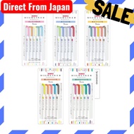 Direct From Japan Zebra Line Marker Mildliner N WKT7-5C-N 5 colors x 5 sets + Roconeko test pen pape