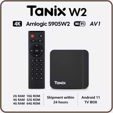 Original TANIX W2 Android 11 TV Box Amlogic S905W2 2G/16G AV1 BT TV BOX Dual Wifi 4G&5G 4K HD Set To