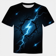 New Casual Tshirt Summer lightning accompanied by peals of thunder Printed T shirt, Men's Jersey Bre