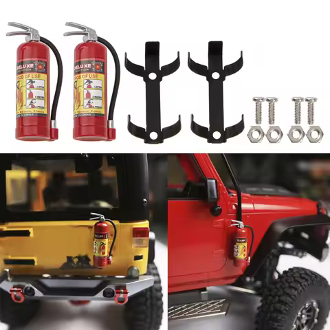 2Pack Simulation Fire Extinguishers with Stickers Decoration Part for Traxxas TRX4 Axial SCX10 Tamiy