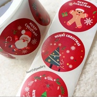 💓SG FREE SHIPPING💓Christmas Stickers 8pcs 3.8cm Gift Wrapping Decorations Cards Cute Gingerbread Snowman Santa Reindeer