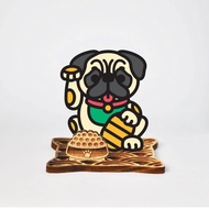 招福(八哥/巴哥) 招財犬 台座式 手工彩繪 開運擺件