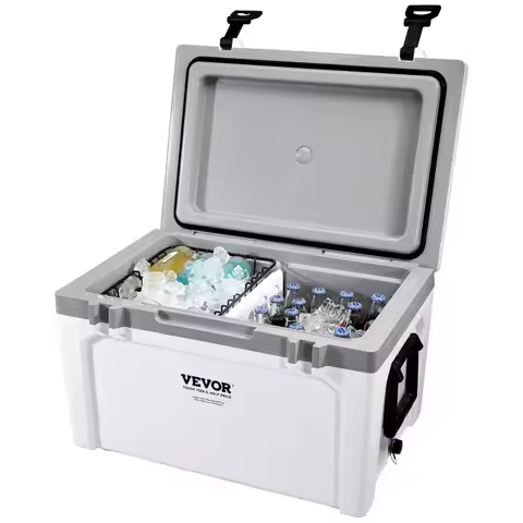Insulated Portable Cooler 52 qt Holds 50 Cans Ice Retention Hard Cooler with Heavy Duty Handle Ice C