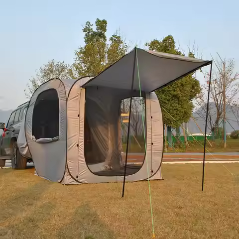 SUV Tailgate Tent with Awning Shade Waterproof Windproof Hatchback Camping Car Tent, Universal Fit M