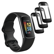 Fitbit Charge6 Charge5 Charge4 Charge3 3Pcs Full Cover HD Curved Black Edge Tempered Glass Film For 