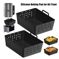 Double Stack 2-basket Air Fryer Silicone Baking Pan for Air Fryer 2pcs Silicone Air Fryer Liners for