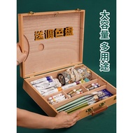 Wooden Portable Art Box Painting Box Oil Painting Box Pencil Case Wooden Stationery Storage Painting