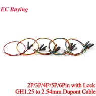 5Pcs/lot with lock GH 1.25mm GH1.25 to 2.54mm Dupont Terminal Cable 2P/3P/4P/5P/6 Pin Connector Elec