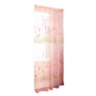 Flower Pattern Voile Rod Pocket Window Curtain Sheer Drape Home Bedroom Decor