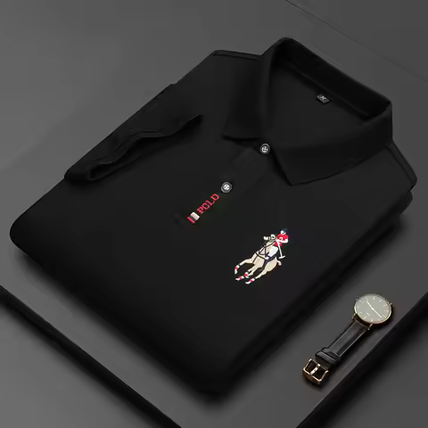 Paul Brand Genuine T-shirt Men's Short Sleeved Polo Shirt Summer High-end Embroidery Lapel T-shirt T