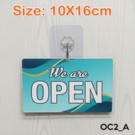 Acrylic We Are Open - Close Sign Hanging Open Close Shop Door Can Request Custom