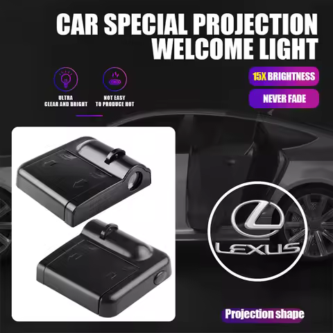 1/2Pcs Car Door logo Welcome Light Accessories For Lexus LS LC IS30 ES300h ES300 IS20 IS220d NX30h R
