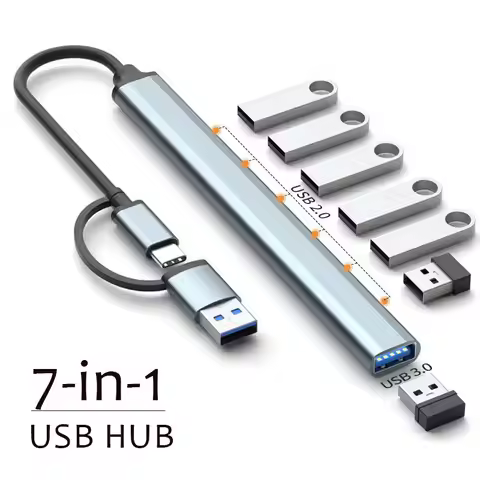 USB HUB Dock 3.0 7 Port USB 2.0 3.0 Hub Multi Splitter Adapter OTG Type C HUB For Lenovo HUAWEI Xiao