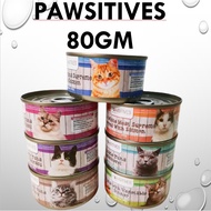 Pawsitives Cat canned Wet Food Can 80gm / Makanan Kucing Tin Basah 80gm Cat Snacks Can