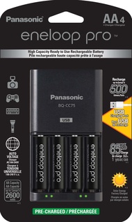 Panasonic K-KJ75KHC4BA Advanced Battery Charger with USB Charging Port and 4AA eneloop pro High Capa