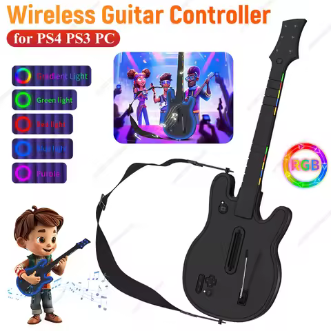 For PS4 for PS3 PC Guitar Hero Clone Hero Rock Band Wireless Guitar Controller Console Remote Joysti