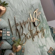 1pc/3pcs/5pcs Gold Acrylic Happy 18/21/30/40/50/60/70th Birthday Cake Topper For Birthday Party Cake