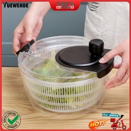 [YW]✯Salad Spinner Hand Dehydrator Large 4.2 Quart Transparent Bowl with Built-in Strainer Fruit And