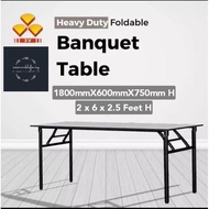 2x6 ft 3V heavy duty Foldable Wood Top Banquet Table/ Folding Banquet Table catering