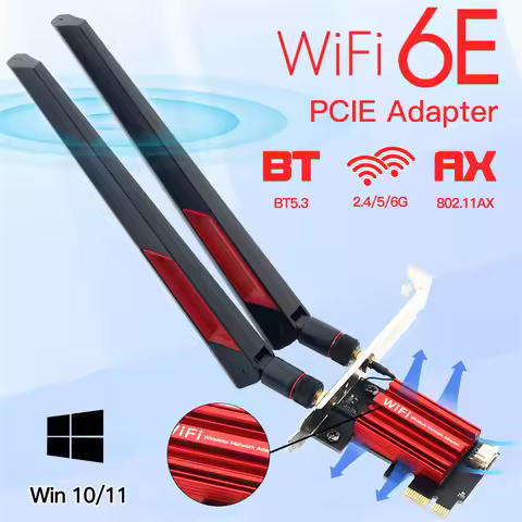 Wifi 6E AX210 PCI Express Wireless Adapter Bluetooth 5.3 5400Mbps Dual Band 802.11AX/AC Ethernet Net