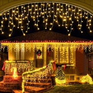 4M outdoor waterproof Christmas ice strip lights LED string lights interconnection curtain lights fa