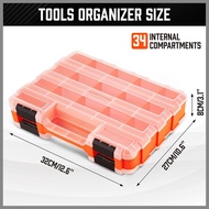HORUSDY Small Parts Organizer, 34-Compartments Double Side parts organizer with Removable Dividers, 