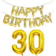 (SG Seller) 30th Birthday Decorations, 30th Birthday Balloon, Black and Gold Birthday Decorations Se