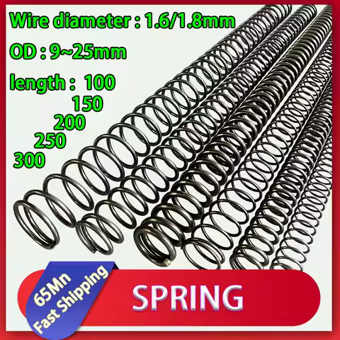 Wire Diameter 1.6/1.8mm 65Mn Cylindrical Compression Spring With Strong Compression Spring Length of