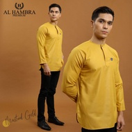 KURTA MODEN SLIM FIT MUSTARD GOLD