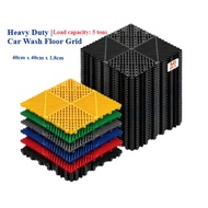 40x40x1.8cm No-Dig Car Wash Floor Grid |Heavy Duty Drainage Mat Anti-Slip Interlocking Tiles for Aut
