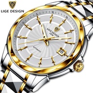 2024 Fashion Sports LIGE/Lige New Tungsten Steel Watch Classic Business High-End Mechanical Watch50M