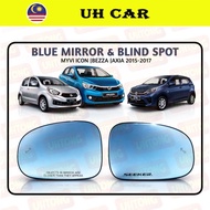 (BSD) Perodua Myvi Icon 2015-2017 / Axia / Bezza Side Mirror Glass Anti Glare Blue Mirror Cermin Bir