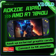 VBOLD AOKZOE A1 Pro 8 "คอนโซลเกมแบบพกพาแล็ปท็อป AMD Ryzen 7 7840U LPDDR5X คอมพิวเตอร์ขนาดเล็ก WiFi6หน้าจอสัมผัสโน๊ตบุ๊ค HRTHW