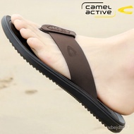 KY-JD Camel Active Slippers Men's Flip Flops Men's First Layer Cowhide New Fashion Trendy Sandals Men's Leather Non-Slip