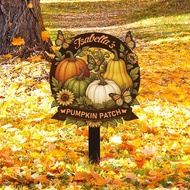 Personalized Fall Yard Sign, Colorful Autumn Pumpkins Decorative Garden Stakes, Fall Yard Decor, Cus