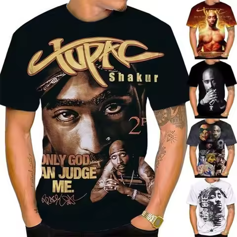 New Women Men Fashion 3D Print Tupac Shakur 2Pac T-shirt Casual Personality Hip-hop Streetwear Cool 