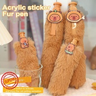 Cute Capybara Big Ballpoint Pen Creative Plush Capybara Gift Oversize Press-on Large Decompress R4d2