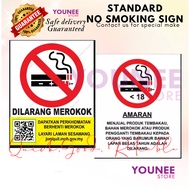 "Dilarang Merokok" / No Smoking Sign – QR Code Link to Quit Smoking (MOH Malaysia)