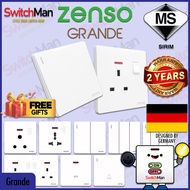 [SIRIM] ZENSO Grande Switch & Socket Suis Rumah 13/16/20/45A 1/2/3/4 Gang 1/2 Way Doorbell Flat Univ