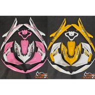 BODY COVER SET NVX V2 AEROX (61) WHITE BABY PINK / WHITE YELLOW